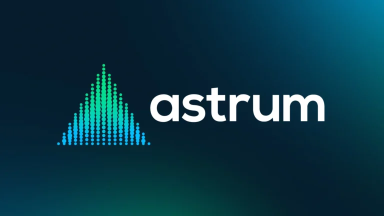 Astrum logo on a dark gradient background