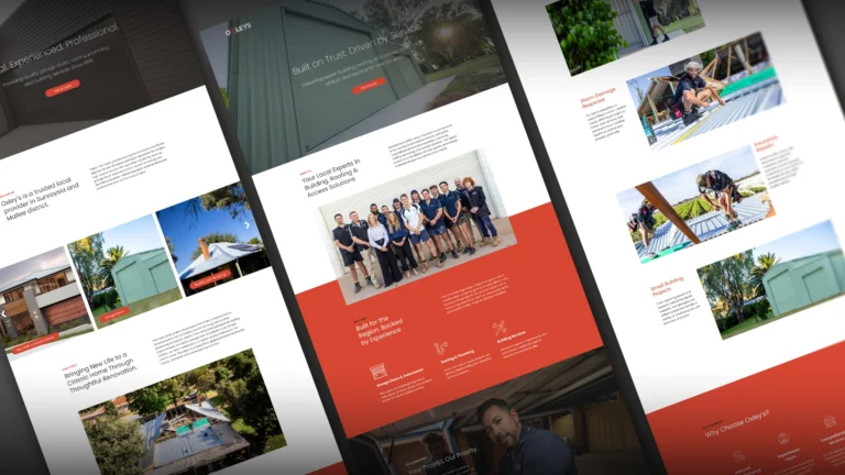 Professional website design Mildura portfolio showcasing Oxley's responsive web pages with modern layout and brand consolidation across multiple devices